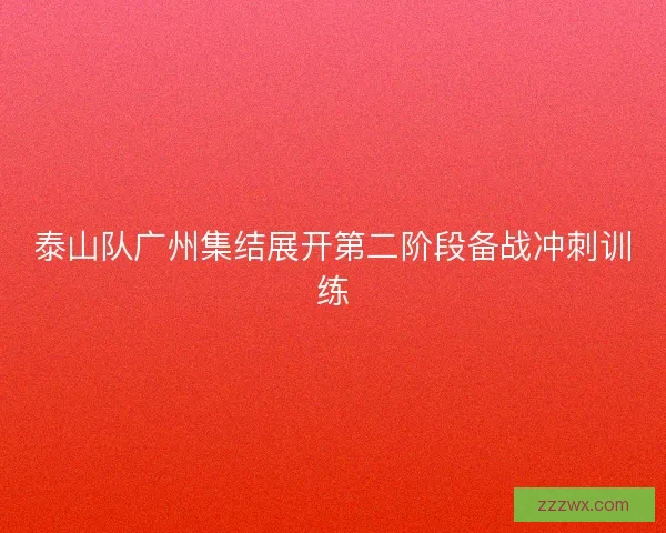 泰山队广州集结展开第二阶段备战冲刺训练