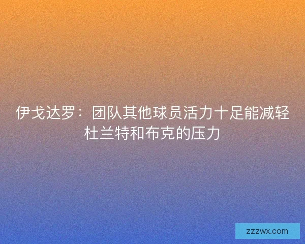 伊戈达罗：团队其他球员活力十足能减轻杜兰特和布克的压力